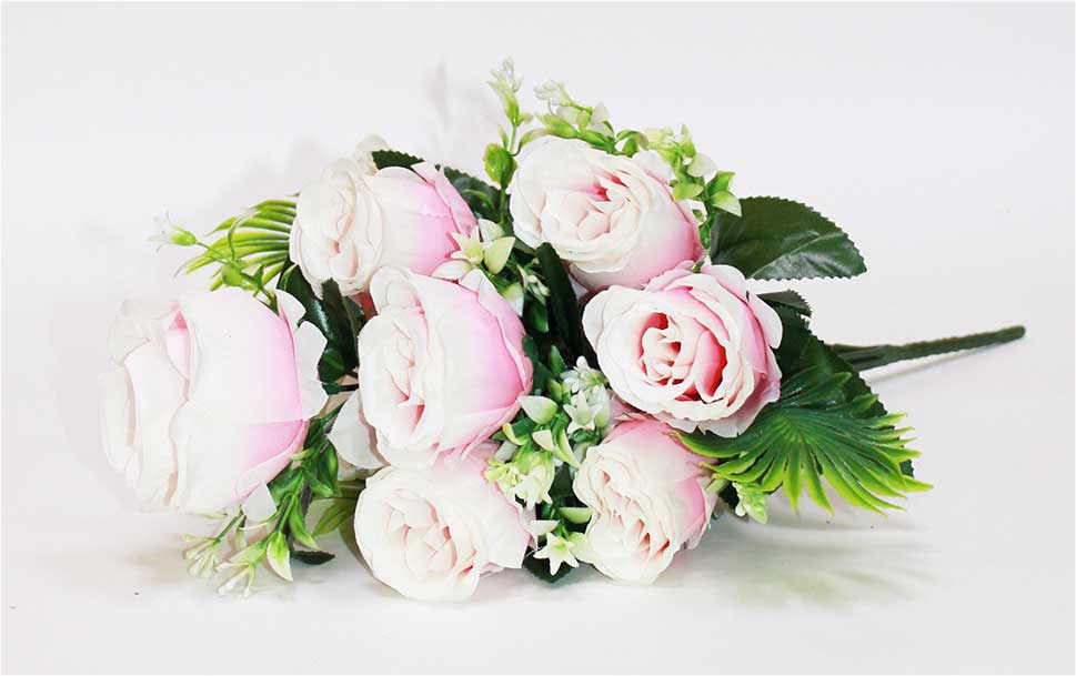 Роза 10 гол h=45 см 1/1 бело-розовый