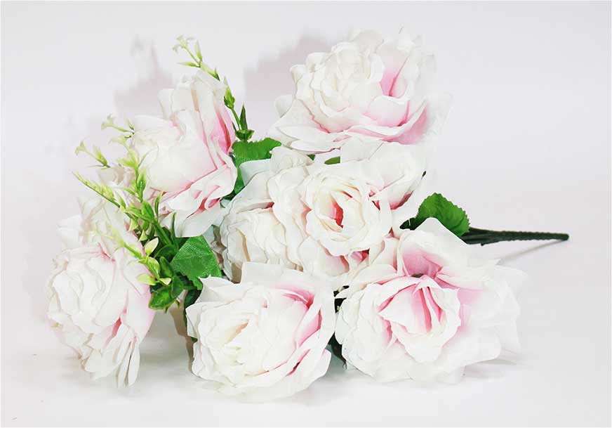 Роза 9 гол h=45 см 1/1 бело-розовый
