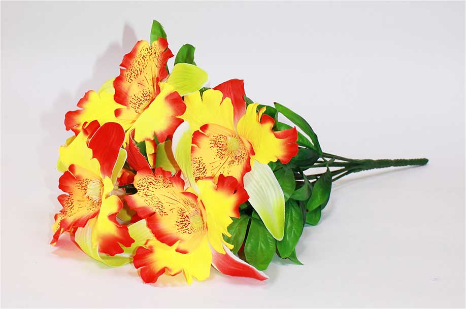 Орхидея 7 гол h=50 см 1/2 желто-красный