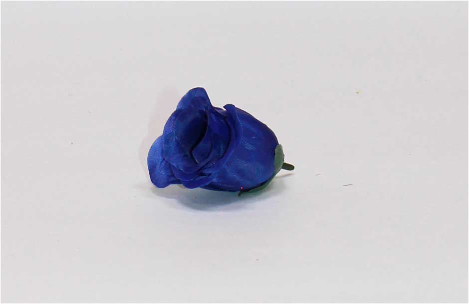 Роза бутон шелк d=6 см 1/100 синий