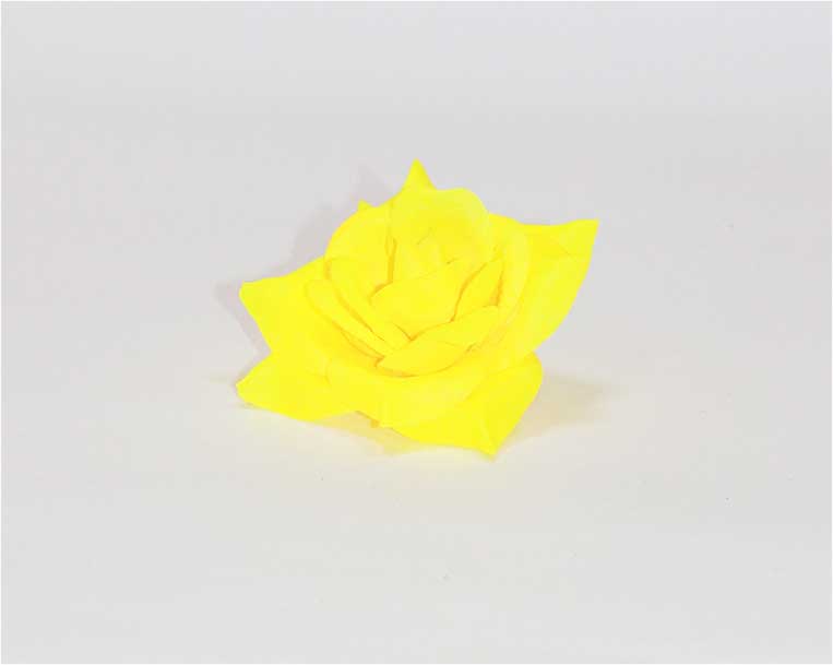 Роза шелк 4 сл d=13 см 1/100 желтый