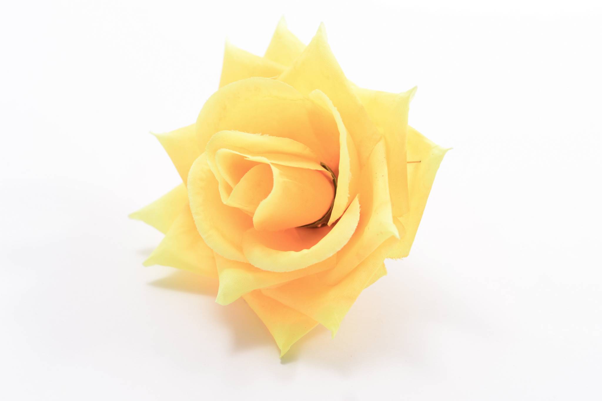 Роза шелк 5 сл d=12 см 1/100 желтый