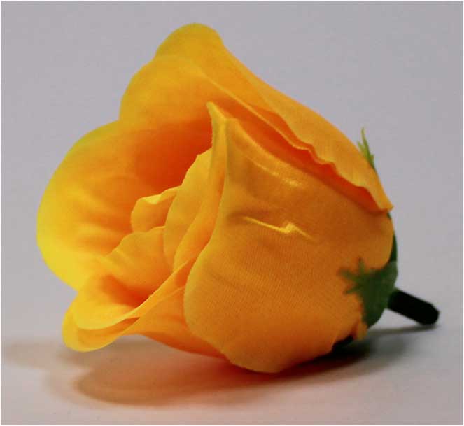 Роза бутон атлас 3 сл d=4 см h=5 см 1/100 желтый