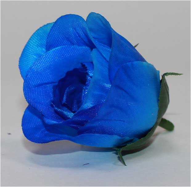 Роза бутон атлас 3 сл d=4 см h=5 см 1/100 синий
