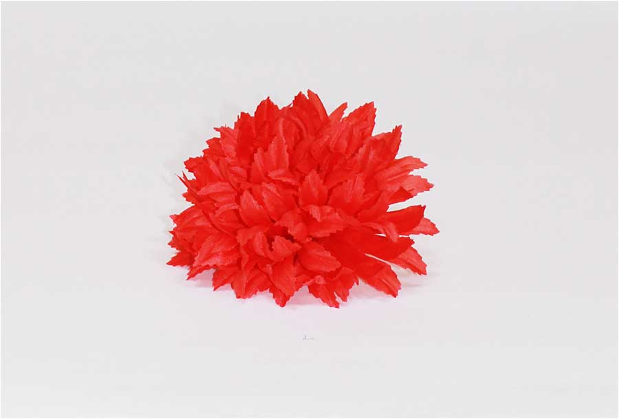 Хризантема кудрявая шелк 6 сл d=13 см 1/50 красный