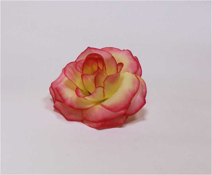 Роза хлопок 6 сл d=11 см 1/50 желто-розовый