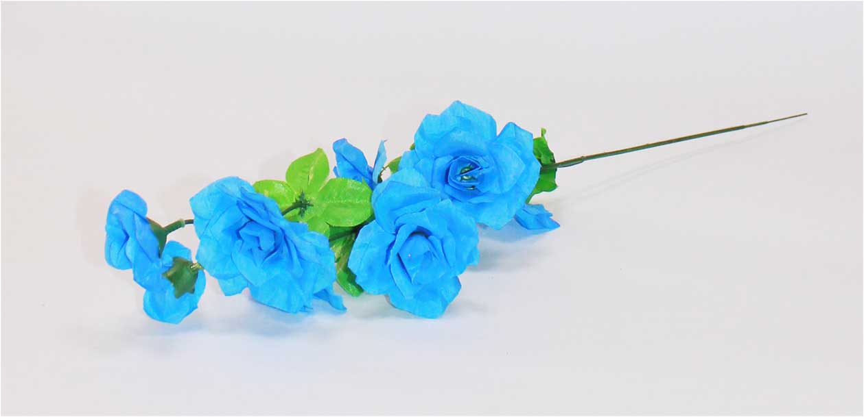 Роза 6 гол + 2 бут h=52 см 1/100 МИКС синий