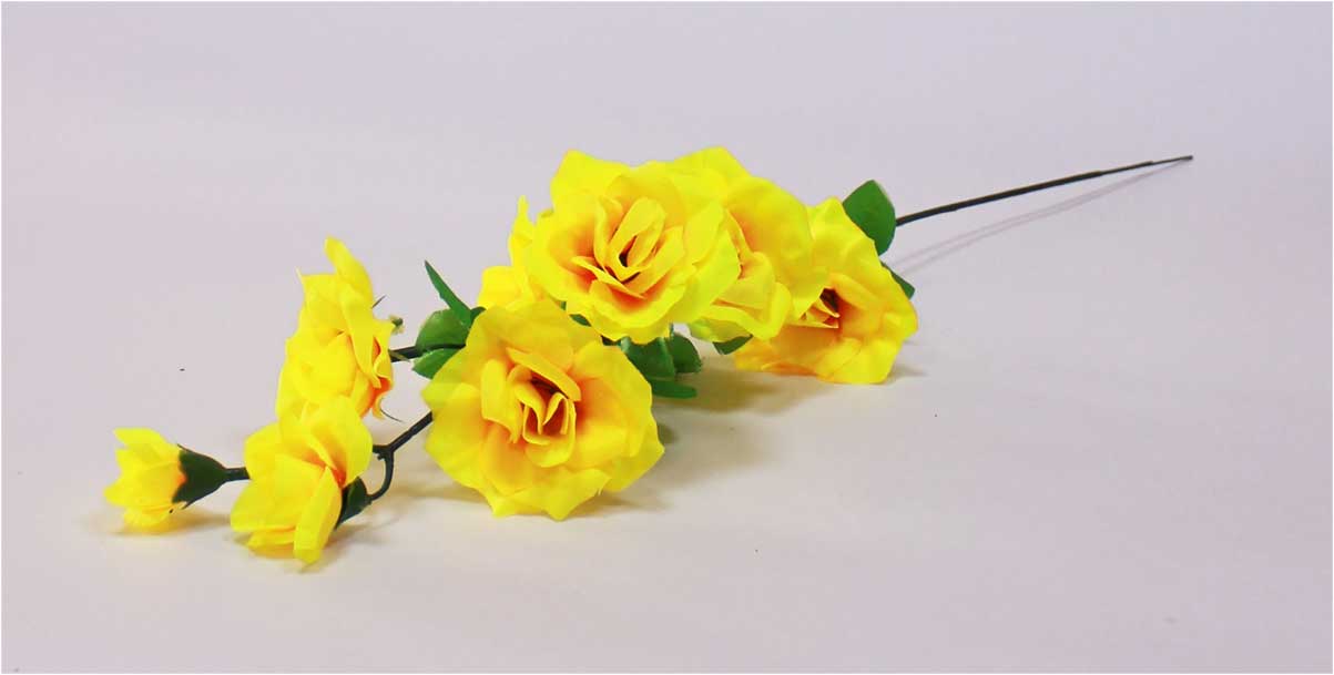 Роза 6 гол + 2 бут h=52 см 1/100 МИКС желтый