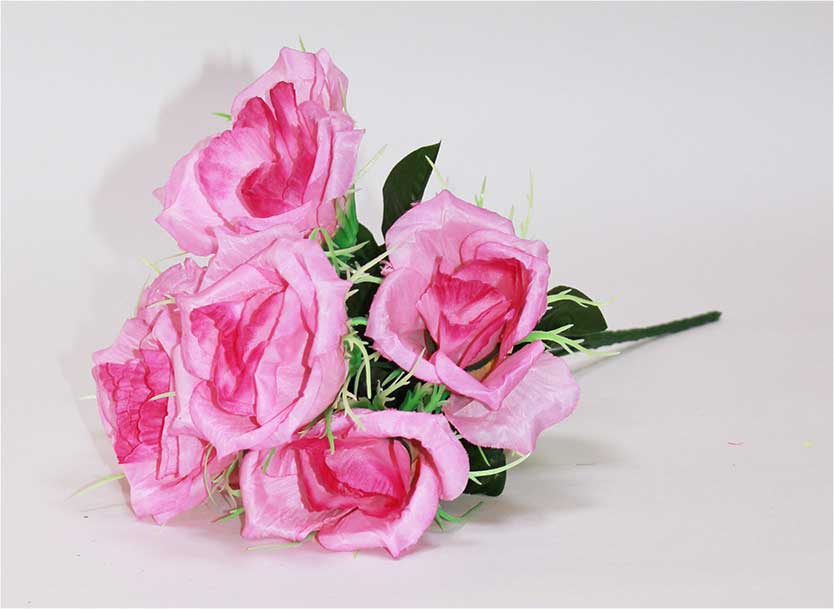 Роза в розетке 6 гол h=40 см 1/20 МИКС розовый