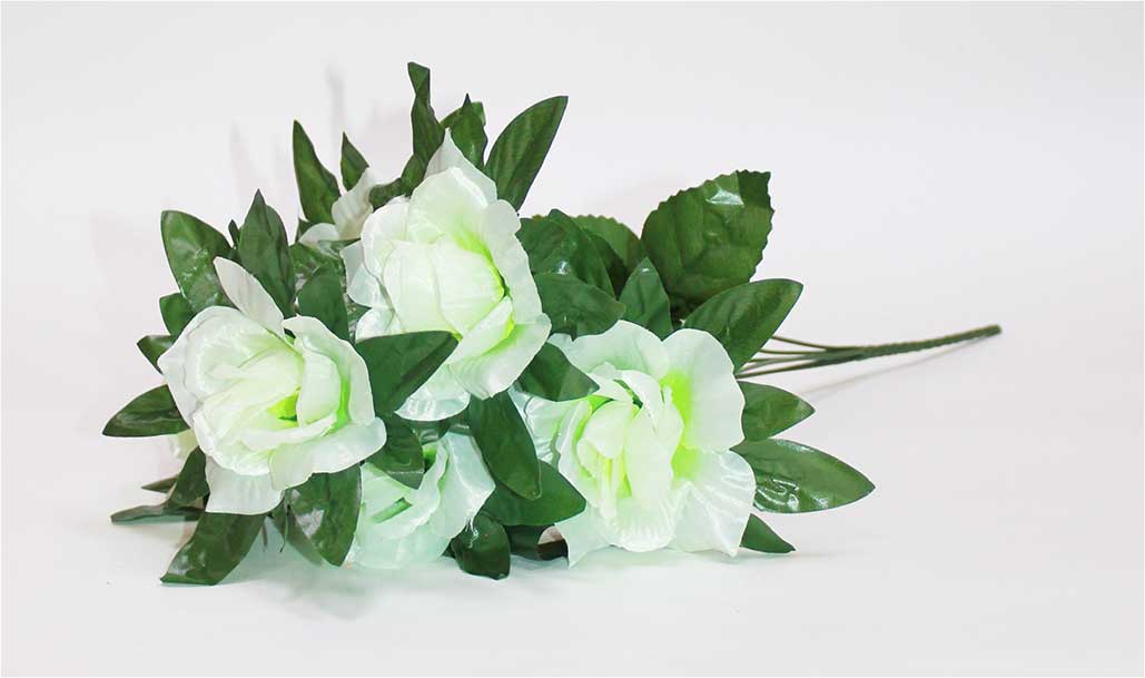 Роза в листе 6 гол h=52 см 1/30 МИКС белый