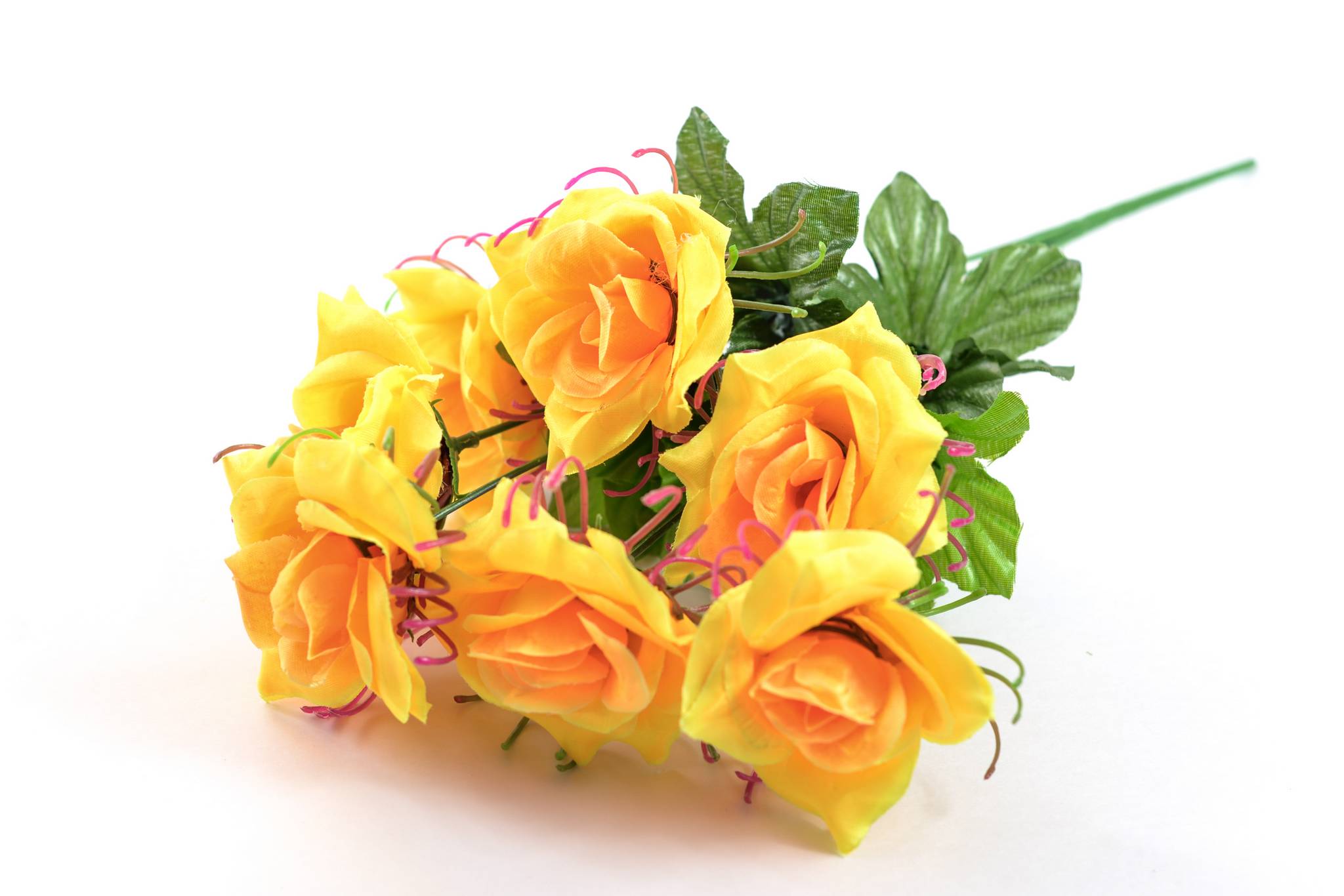Роза в розетке 7 гол h=40 см 1/20 МИКС желтый