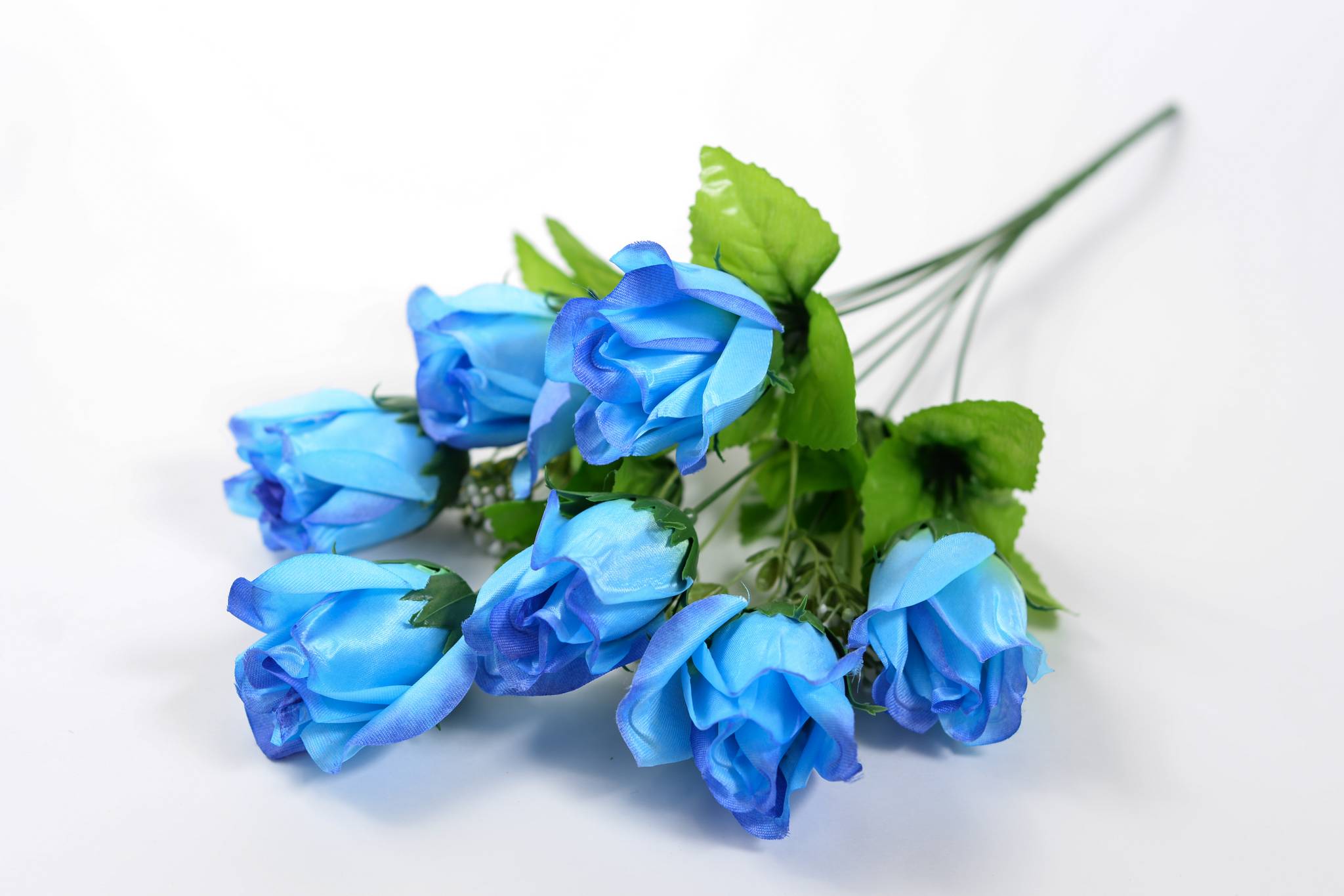 Роза бутон 7 гол h=44 см 1/8 МИКС синий