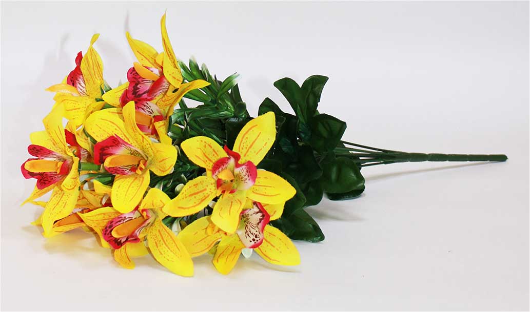 Орхидея 12 вет h=51 см 1/20 МИКС желтый