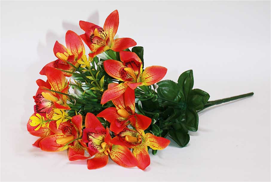 Орхидея 12 вет h=51 см 1/20 МИКС оранжевый